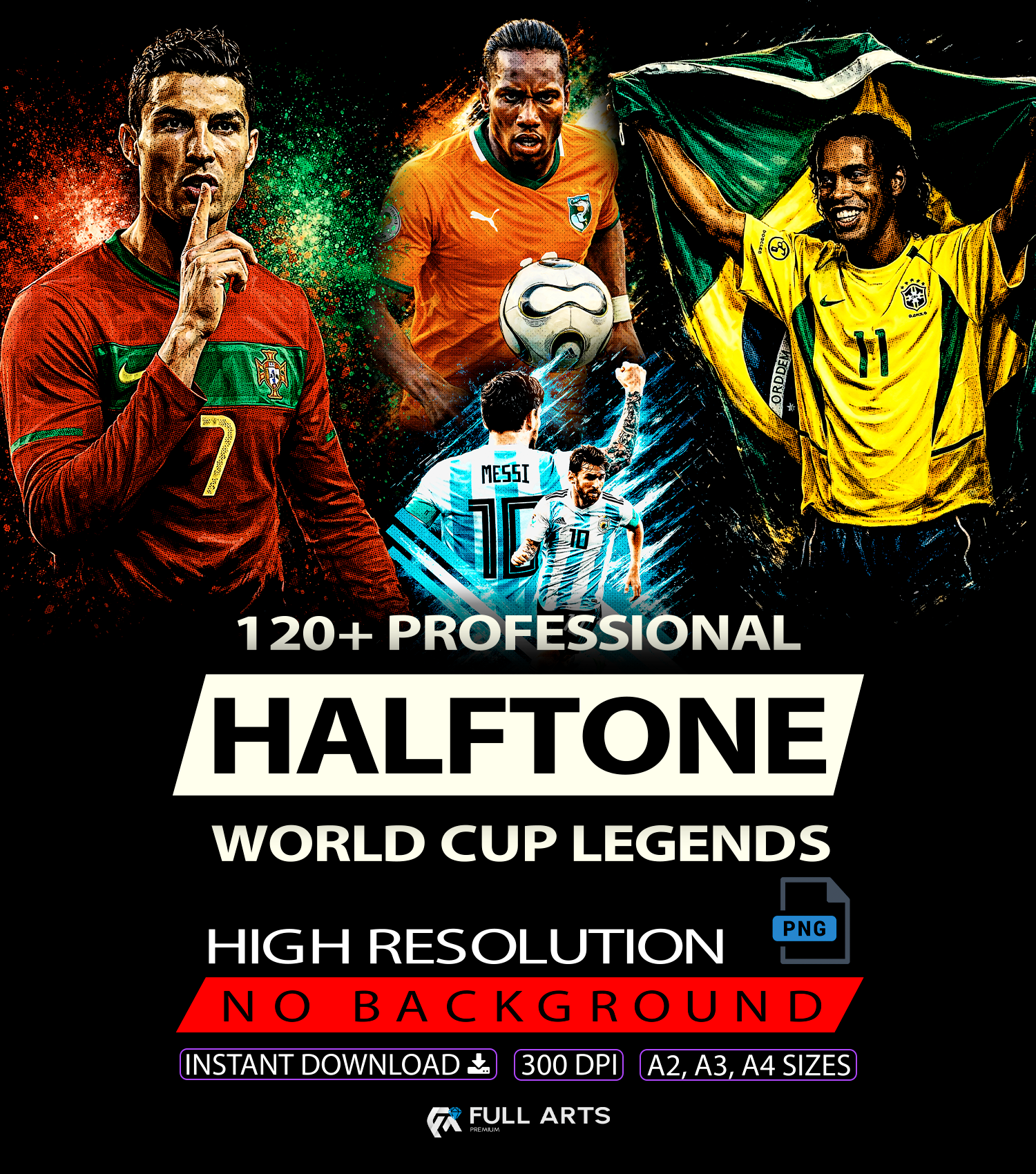 Pack 120+ Halftone Cup Legends Designs