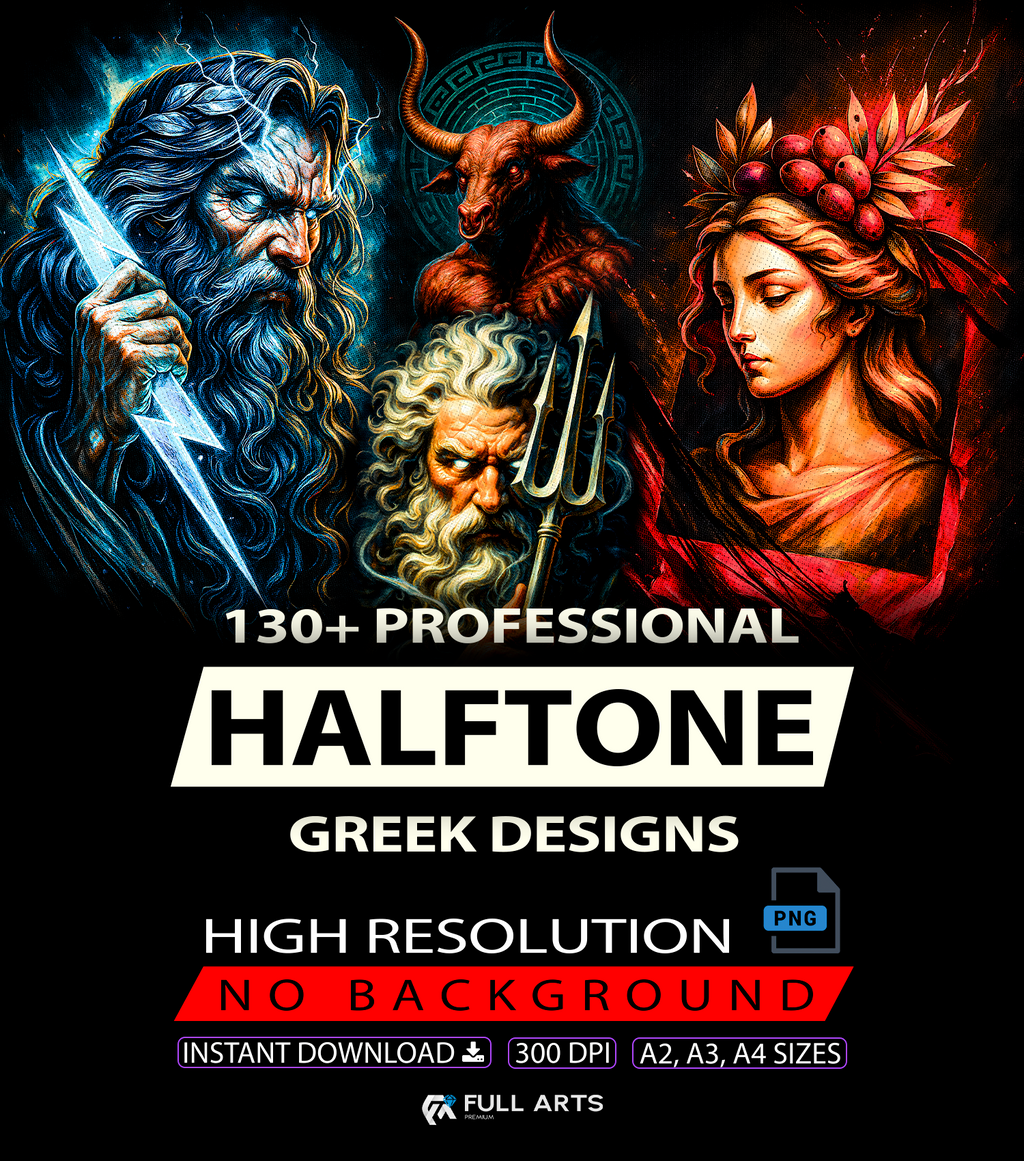 Pack 130+ Halftone Greek Designs