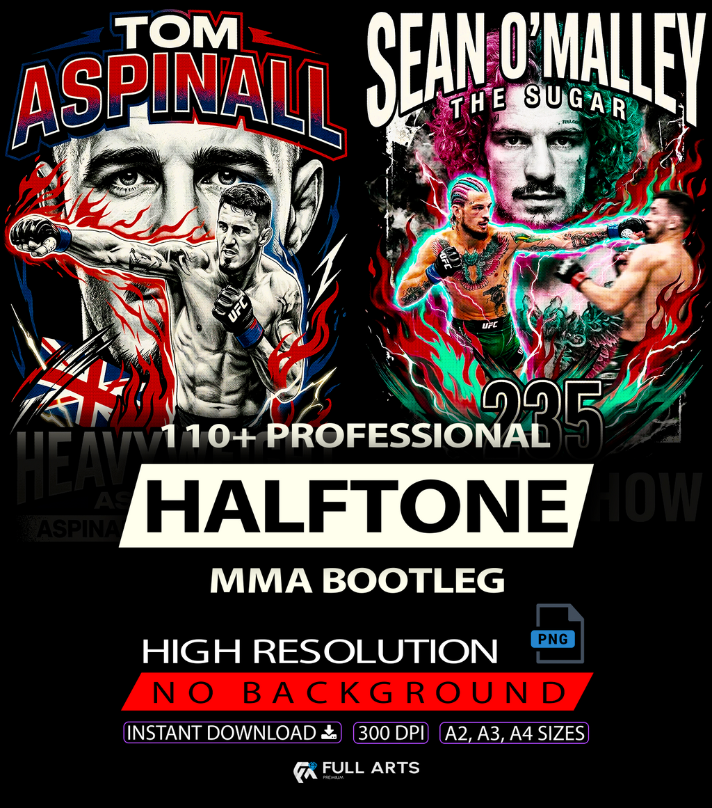 Pack 110+ Halftone MMA Bootleg Designs