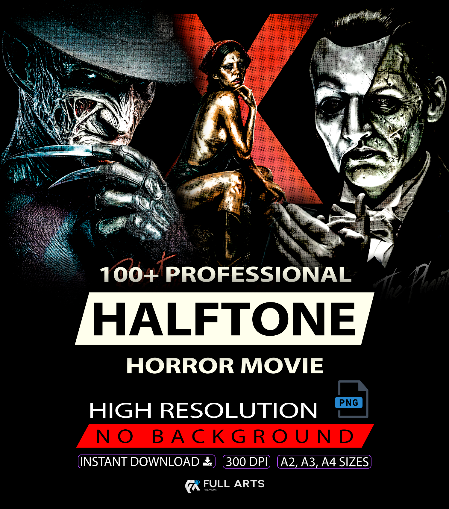 Horror Movie Pack 100+ Halftone Designs