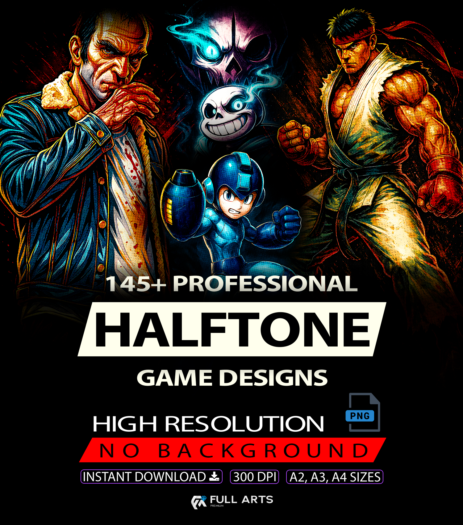 Pack 145+ Halftone Game Designs