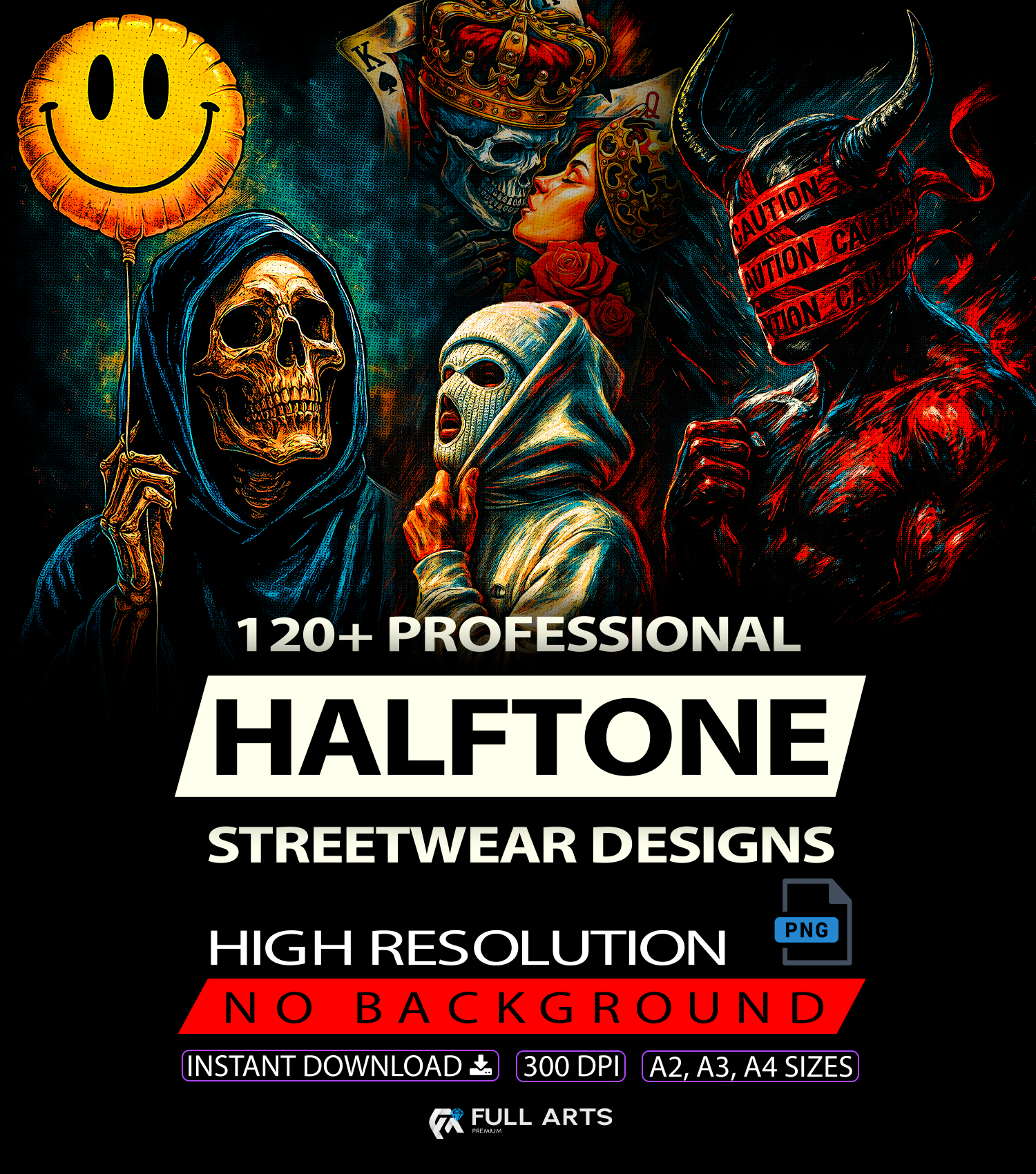 Pack 120+ Halftone Streetwear Designs