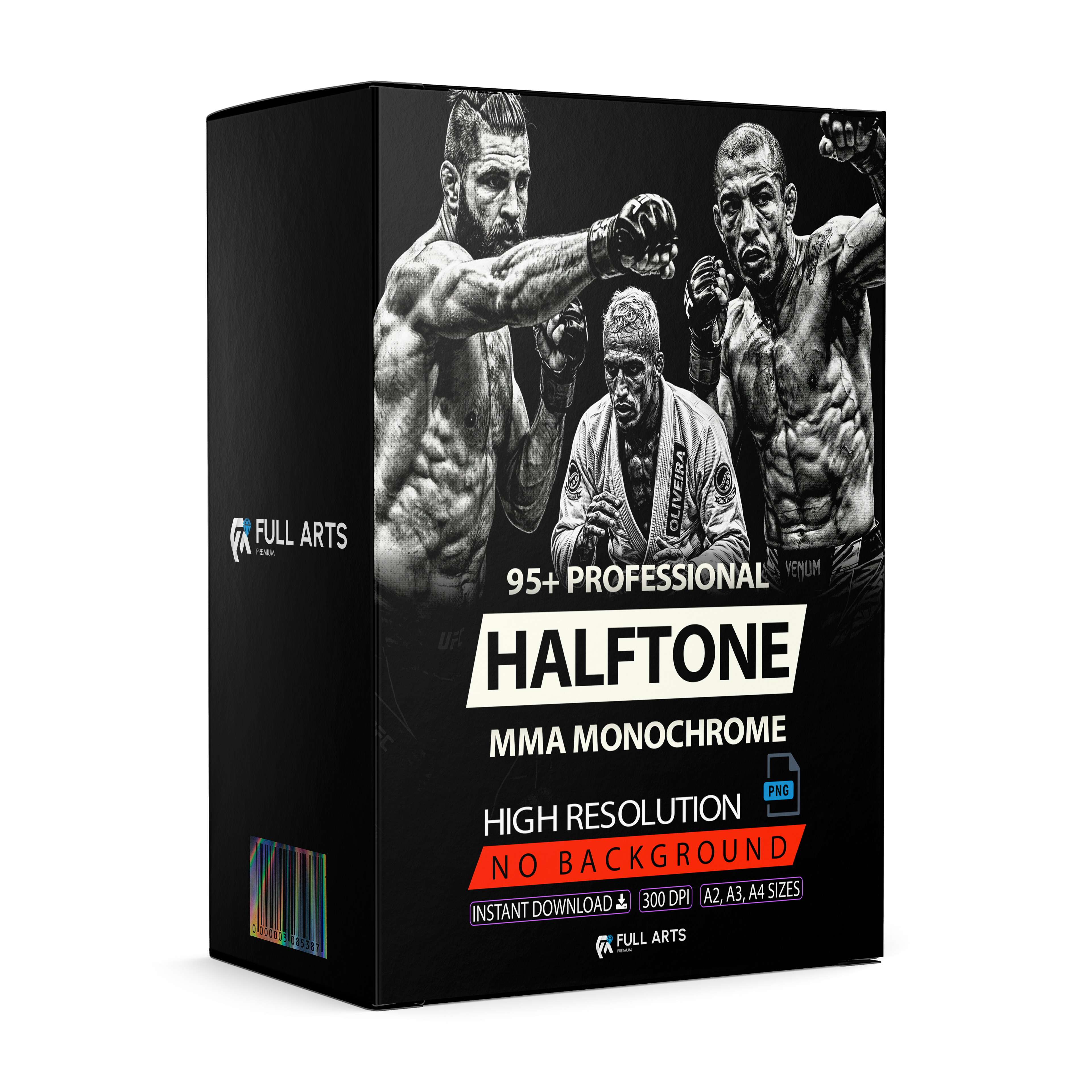 Pack 95+ Halftone MMA Monochrome Designs