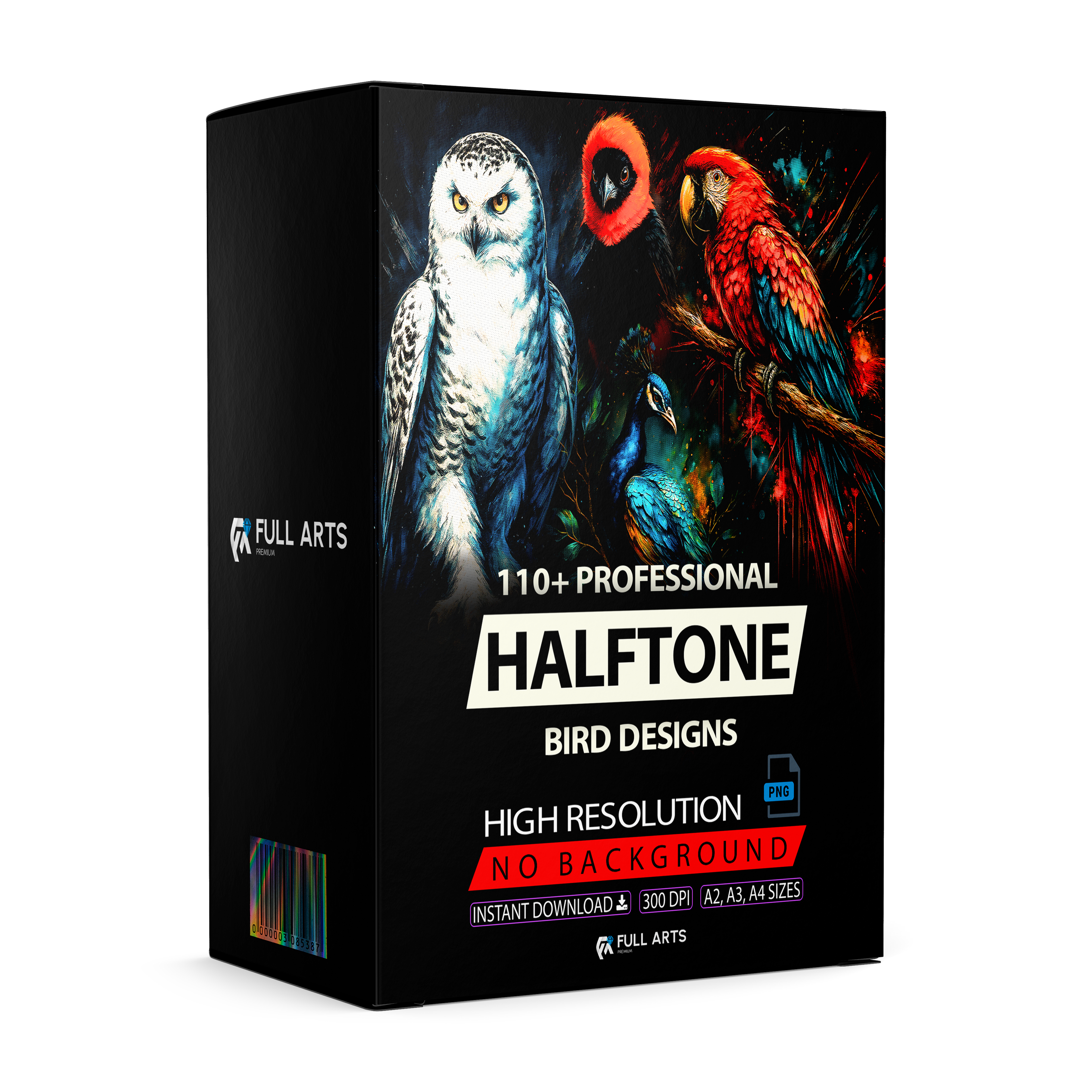 Pack 110+ Halftone Bird Designs