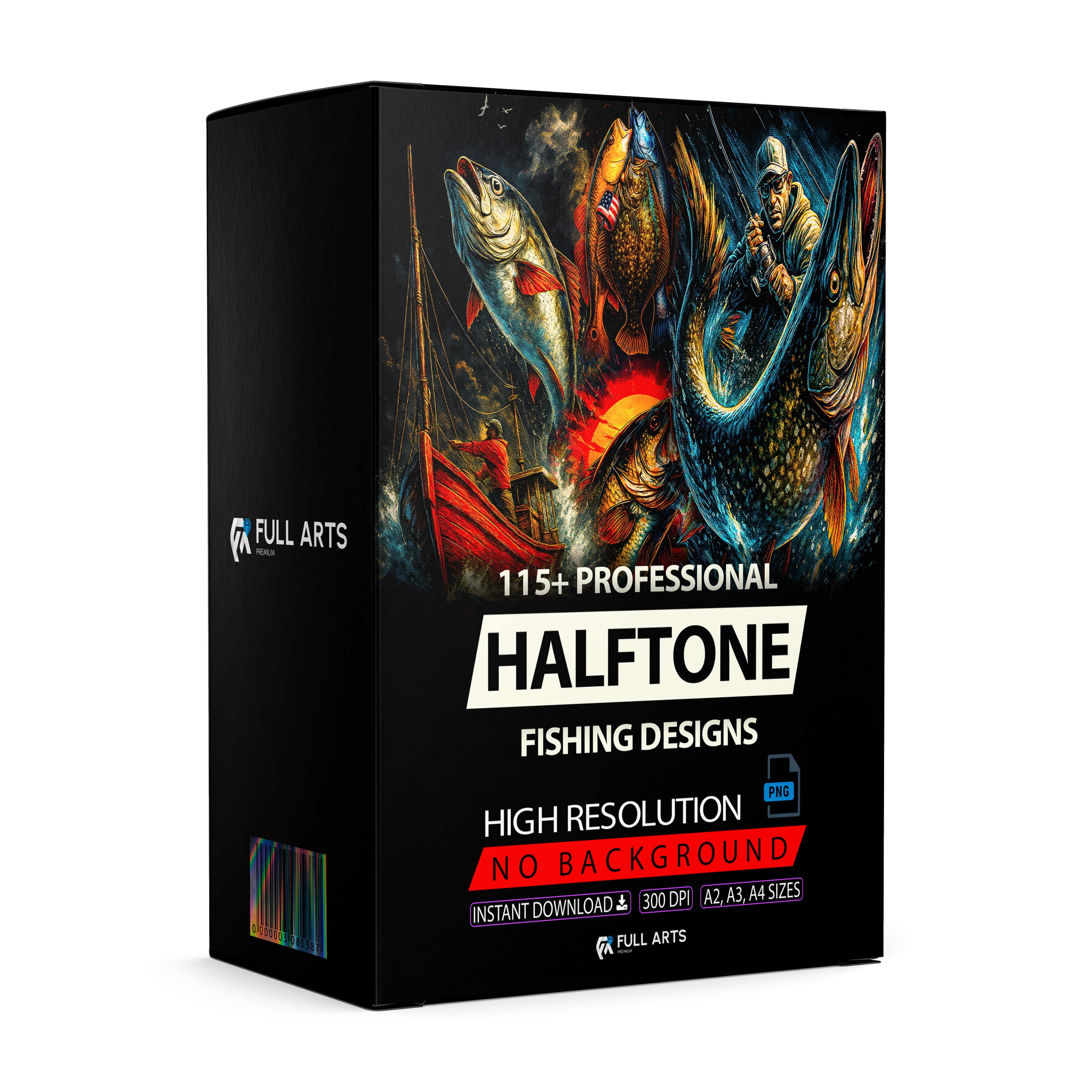 Pack 115+ Halftone Fishing Designs