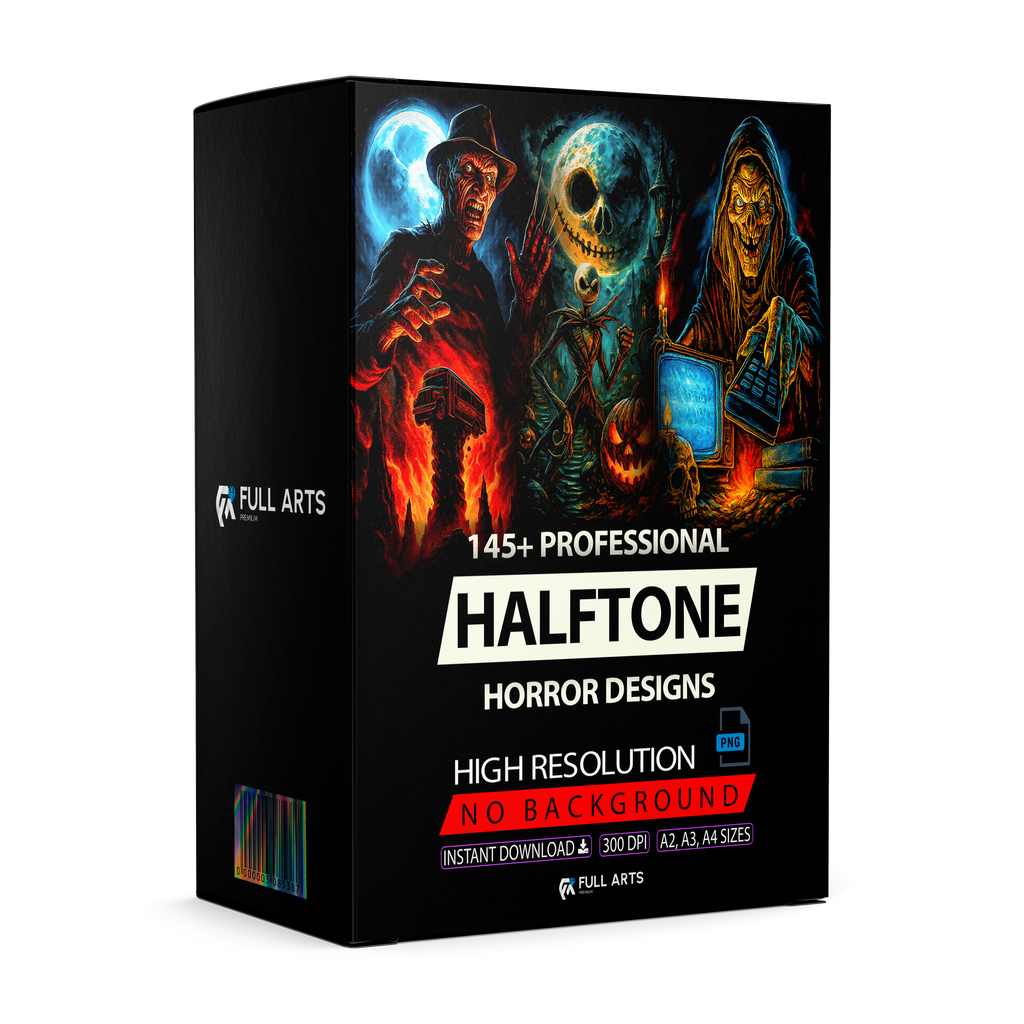Pack 145+ Halftone Horror Designs