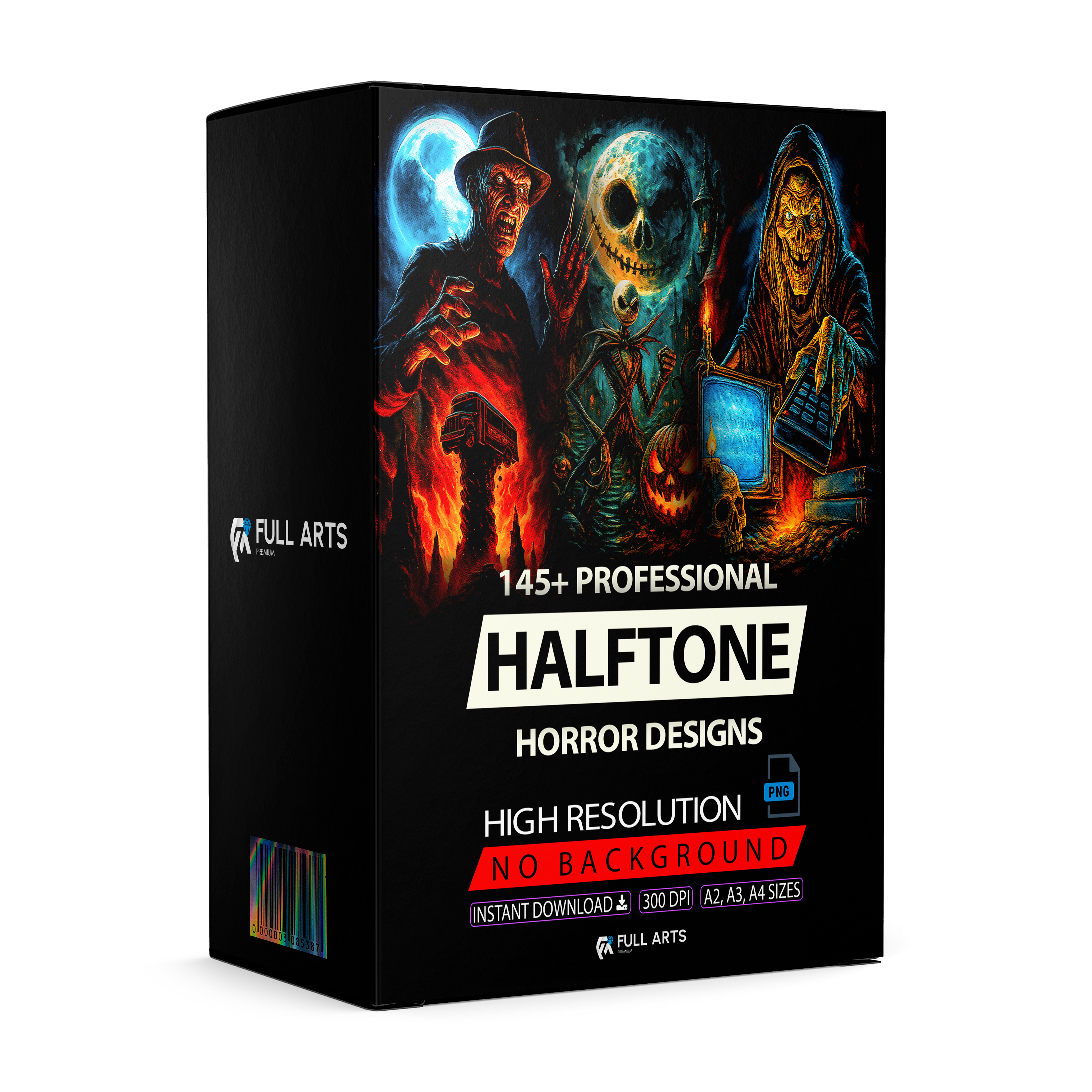 Pack 145+ Halftone Horror Designs