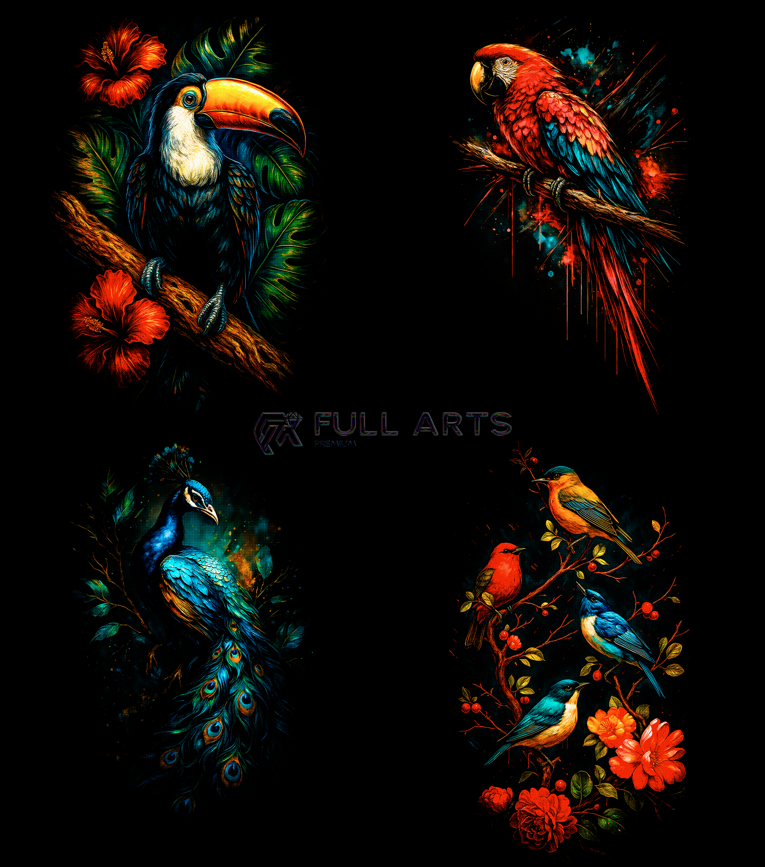 Pack 110+ Halftone Bird Designs