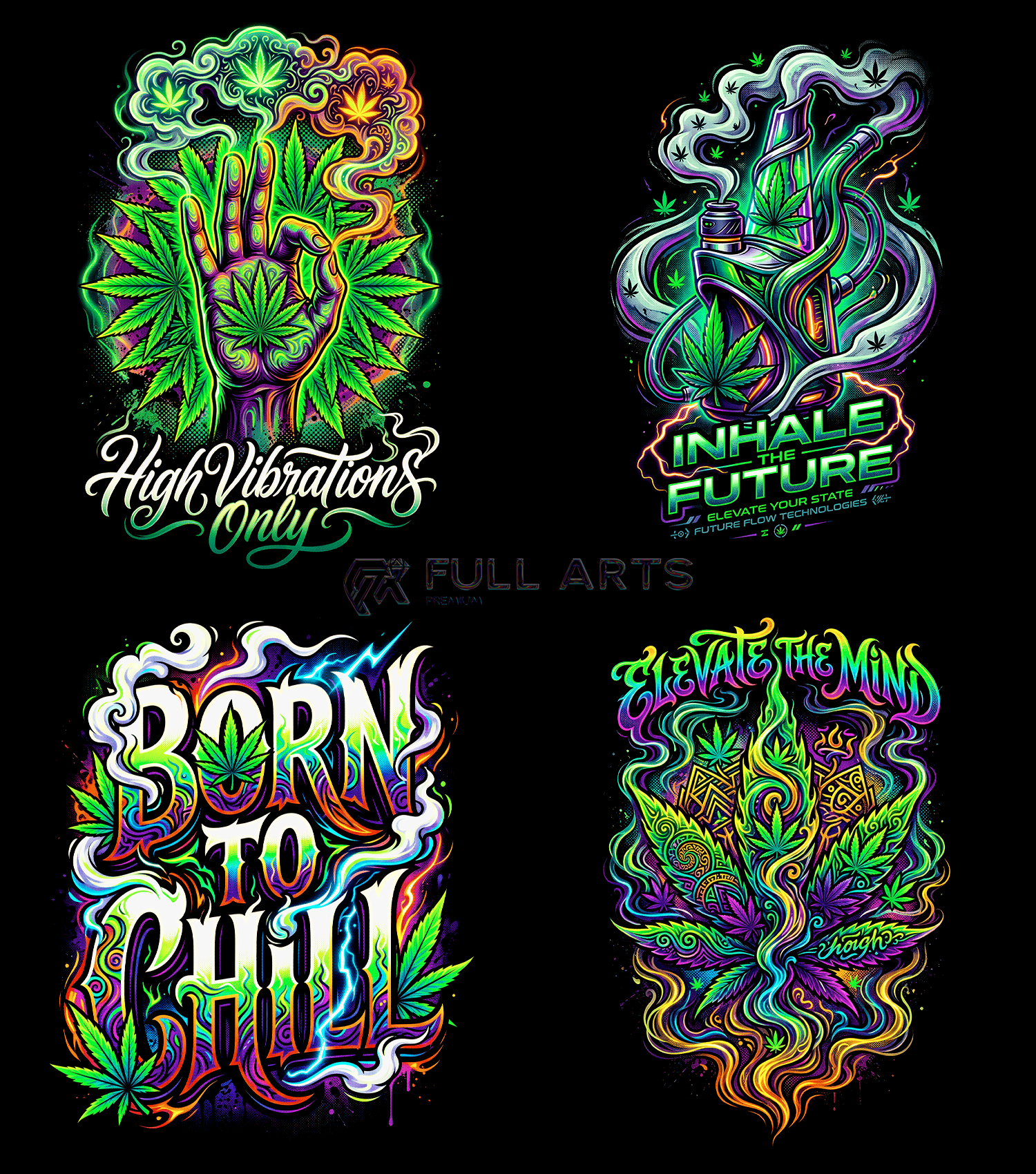 Pack 120+ Halftone Cannabis Designs