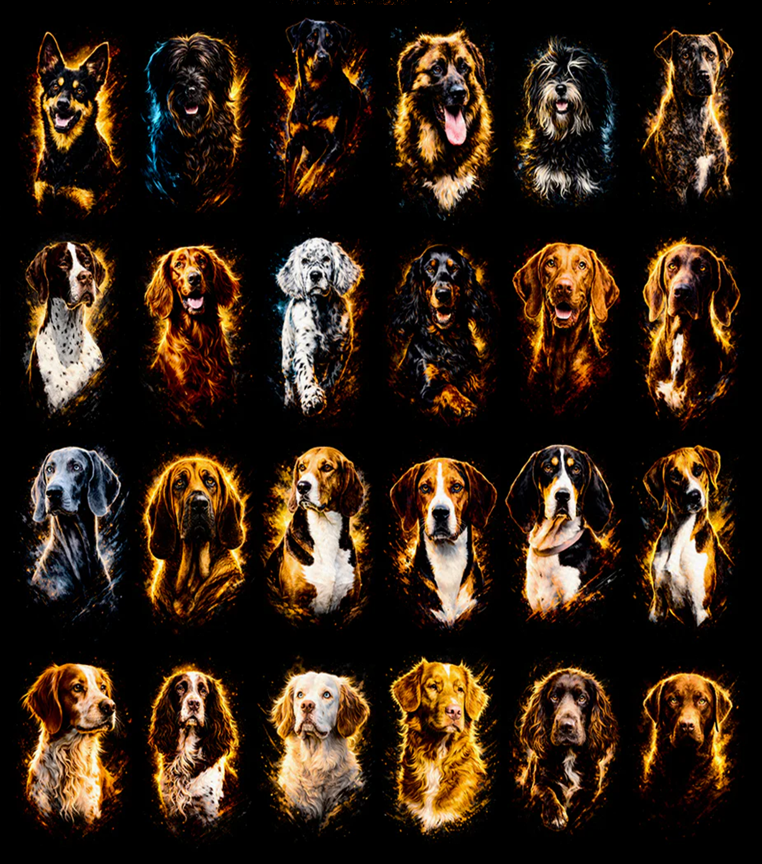 Pack 120 Halftone Dog Designs