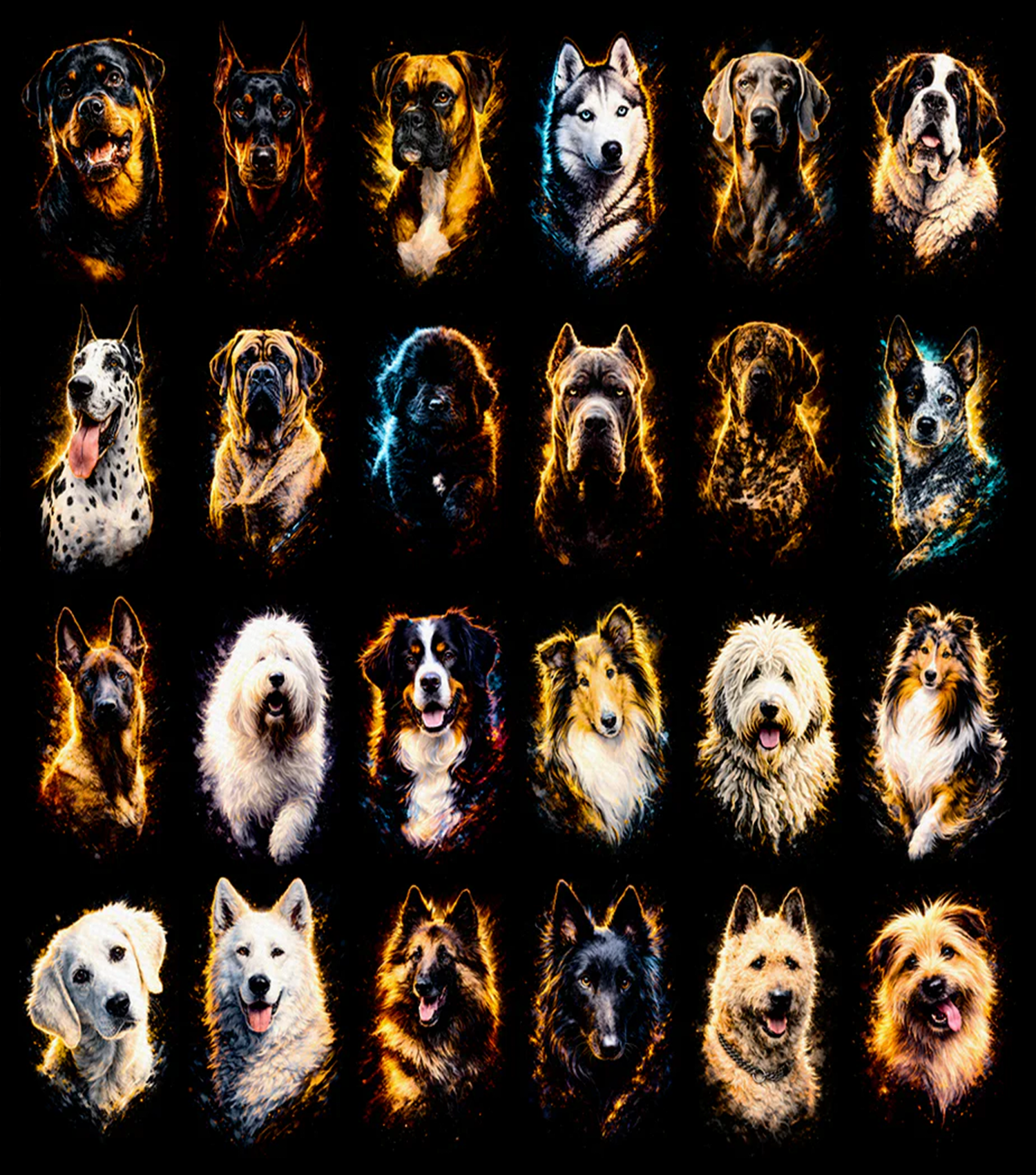 Pack 120 Halftone Dog Designs