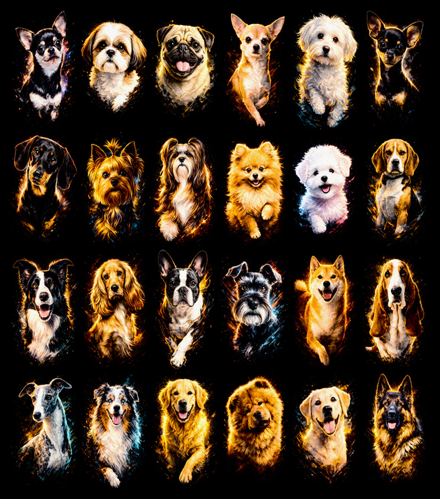 Pack 120 Halftone Dog Designs