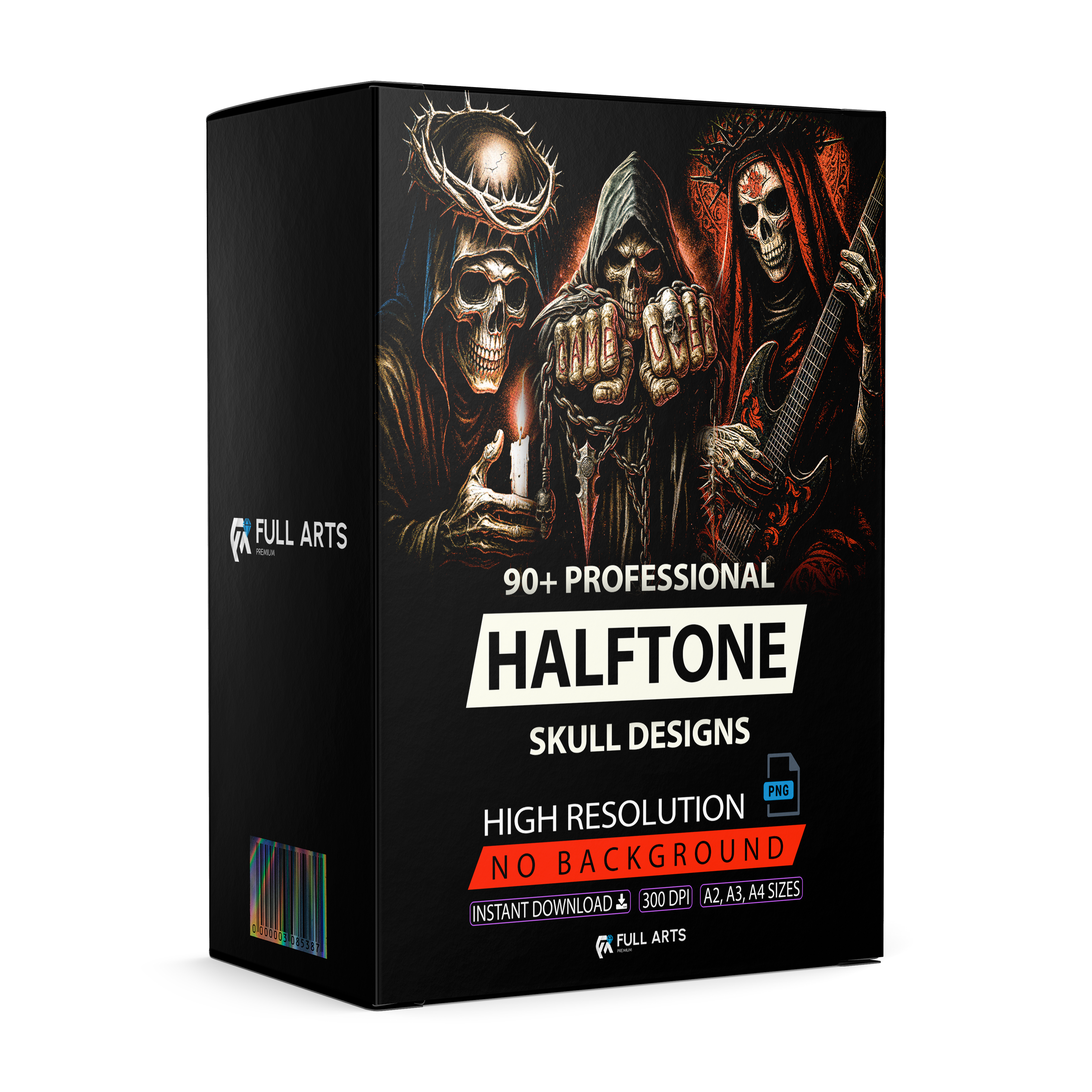 Skull Pack VOL.2 90+ Halftone Designs