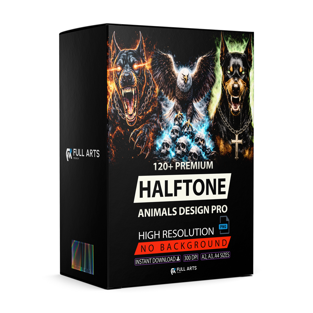 Pack 120+ Halftone Animals Streetwear Designs