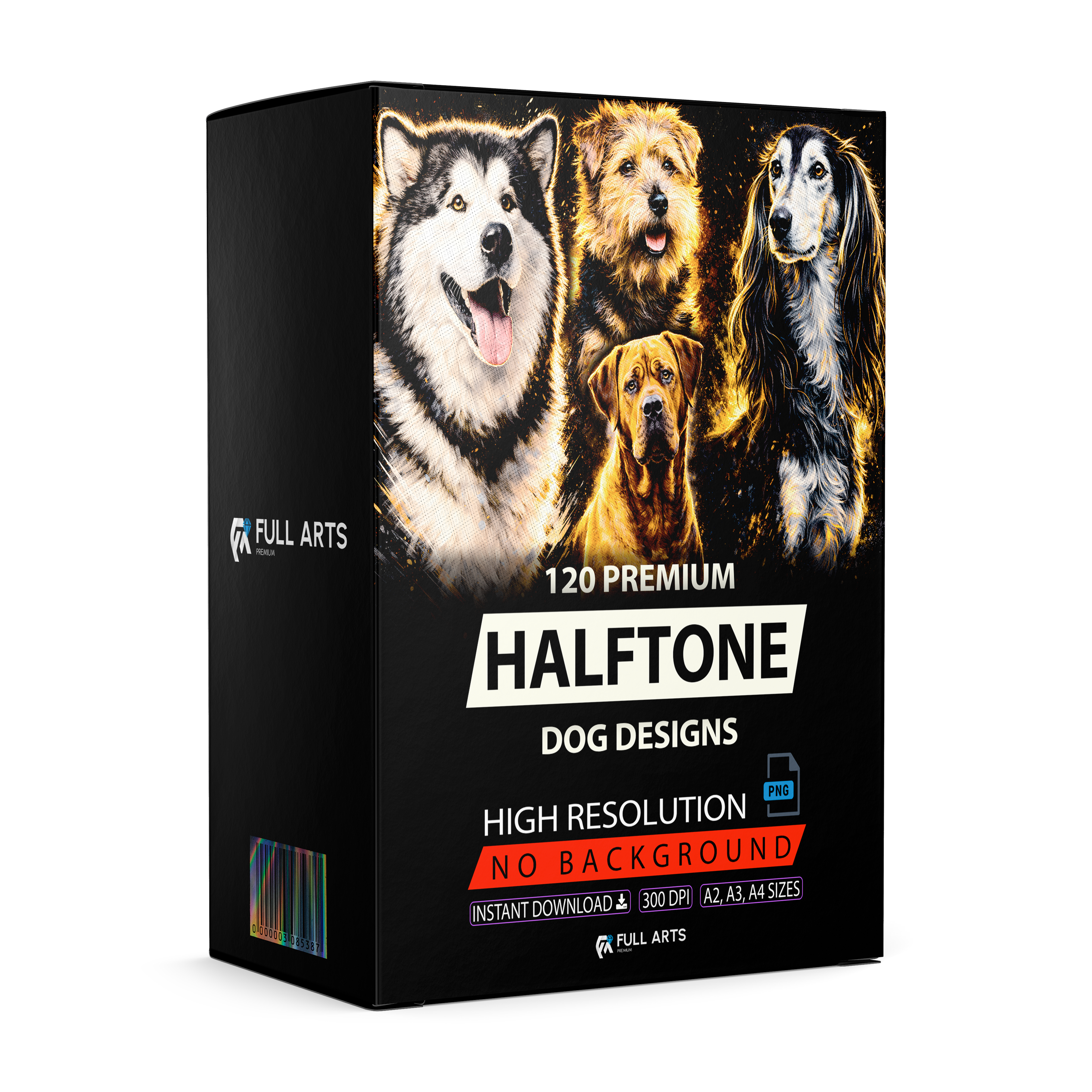 Pack 120 Halftone Dog Designs