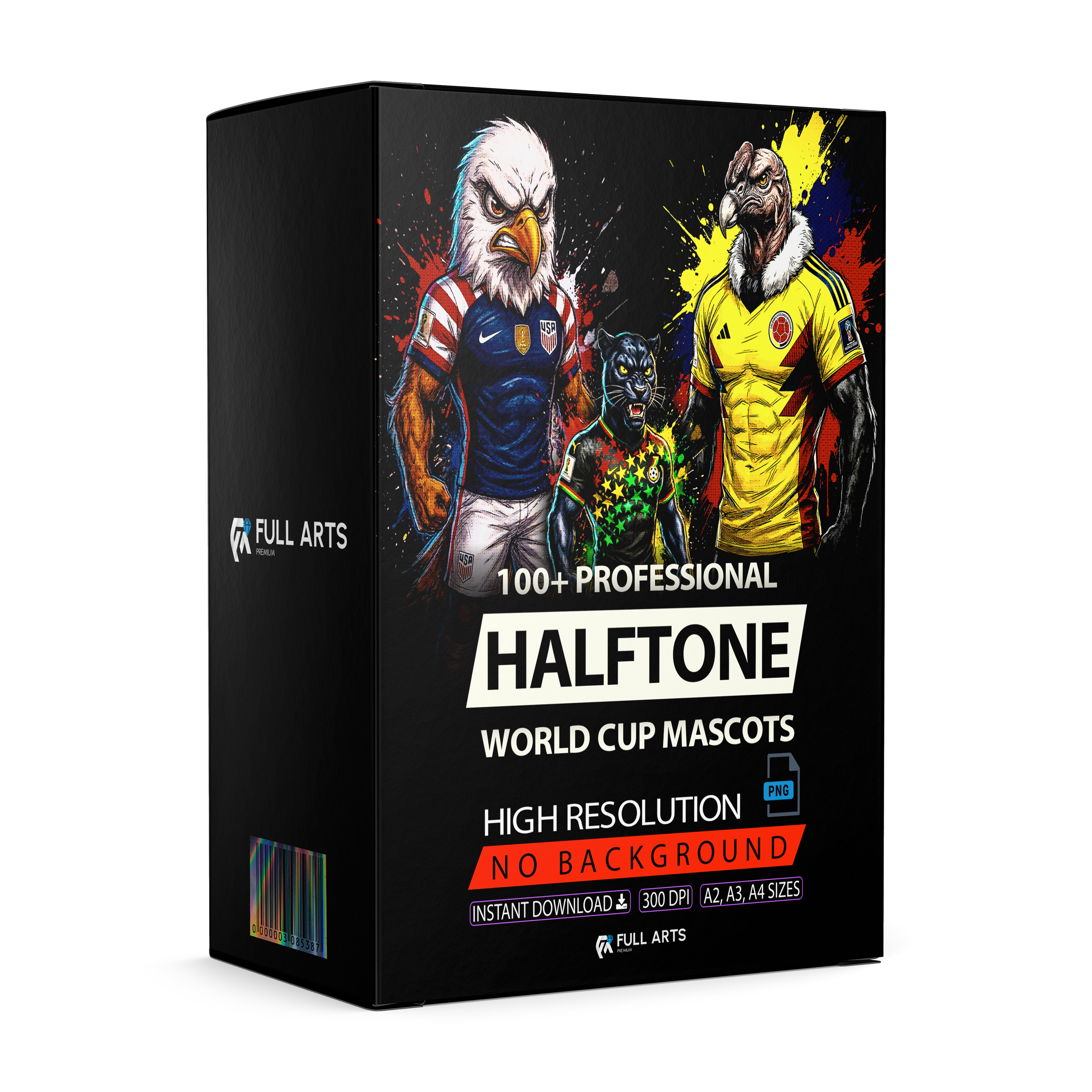 Pack 100+ Halftone World Cup Mascots Designs