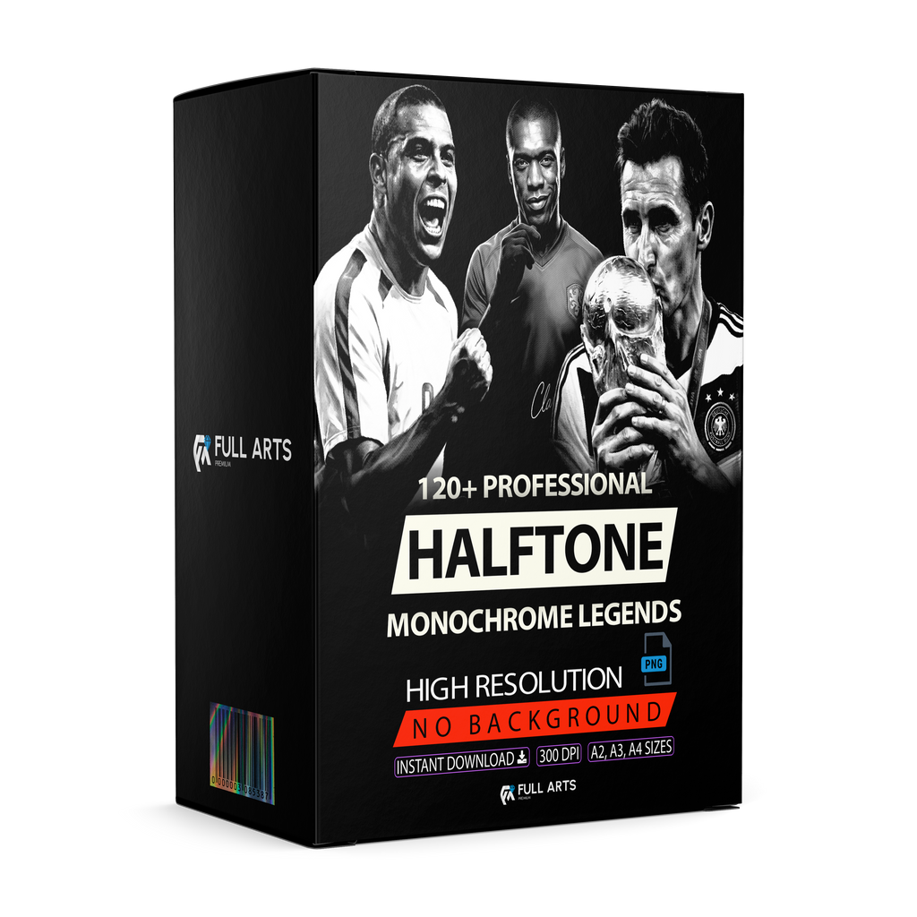 Pack 120+ Halftone Monochrome Legends Designs