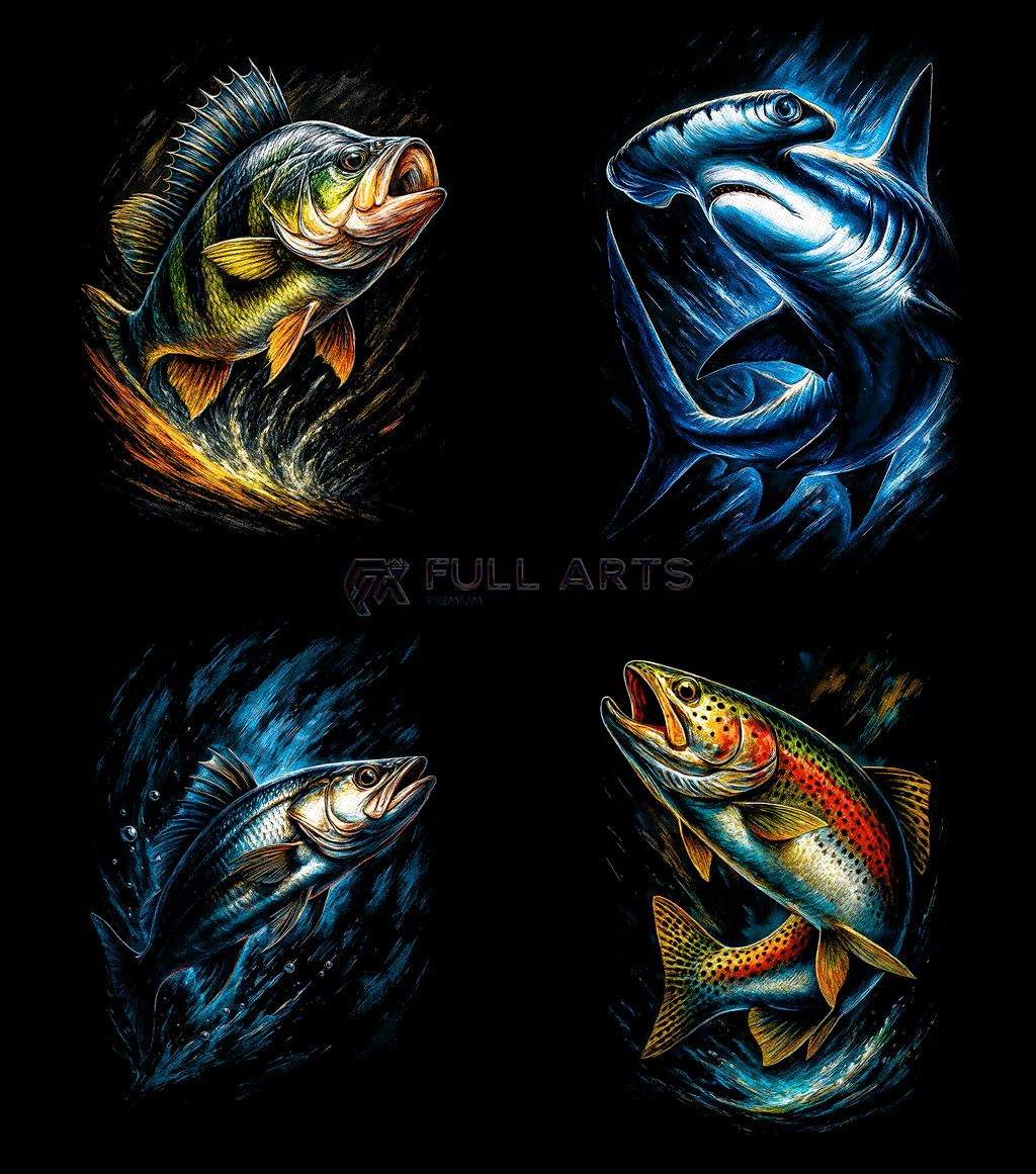 Pack 115+ Halftone Fishing Designs