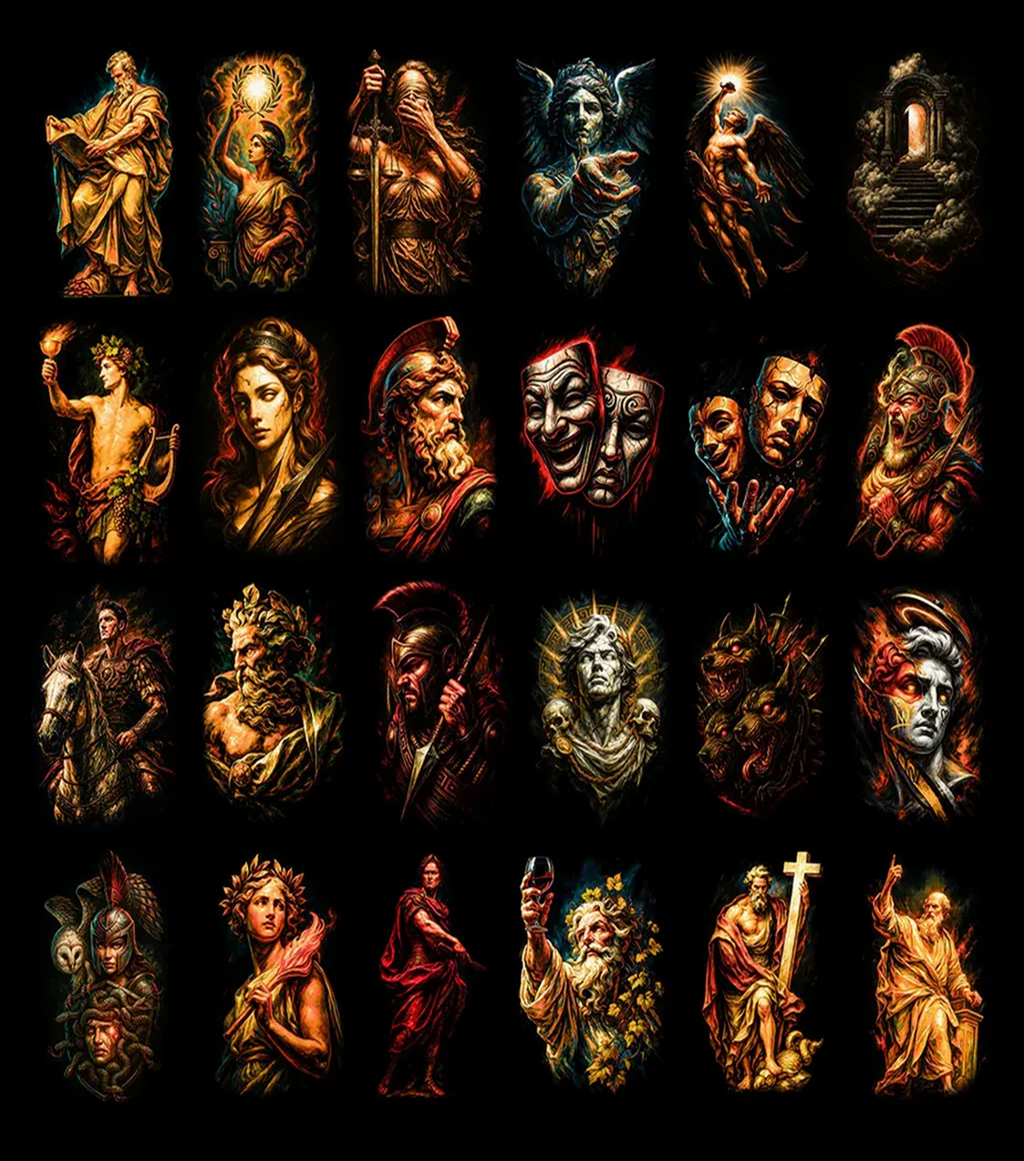 Pack 130+ Halftone Greek Designs