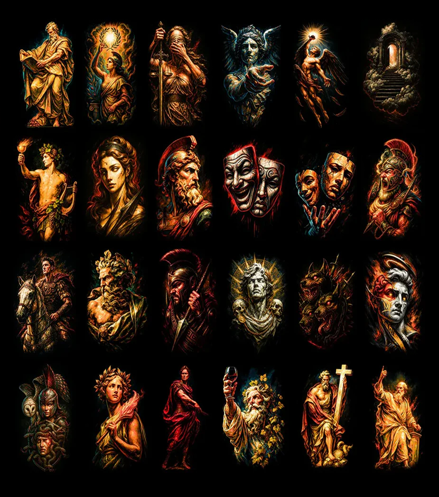 Pack 130+ Halftone Greek Designs