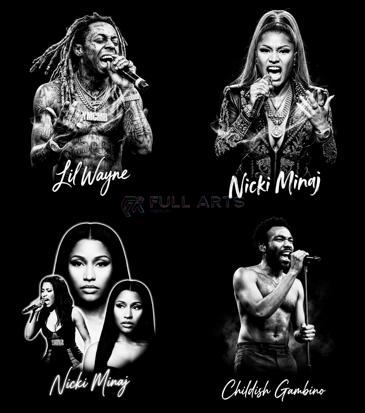 120+ Hip-Hop Monochrome Halftone Designs