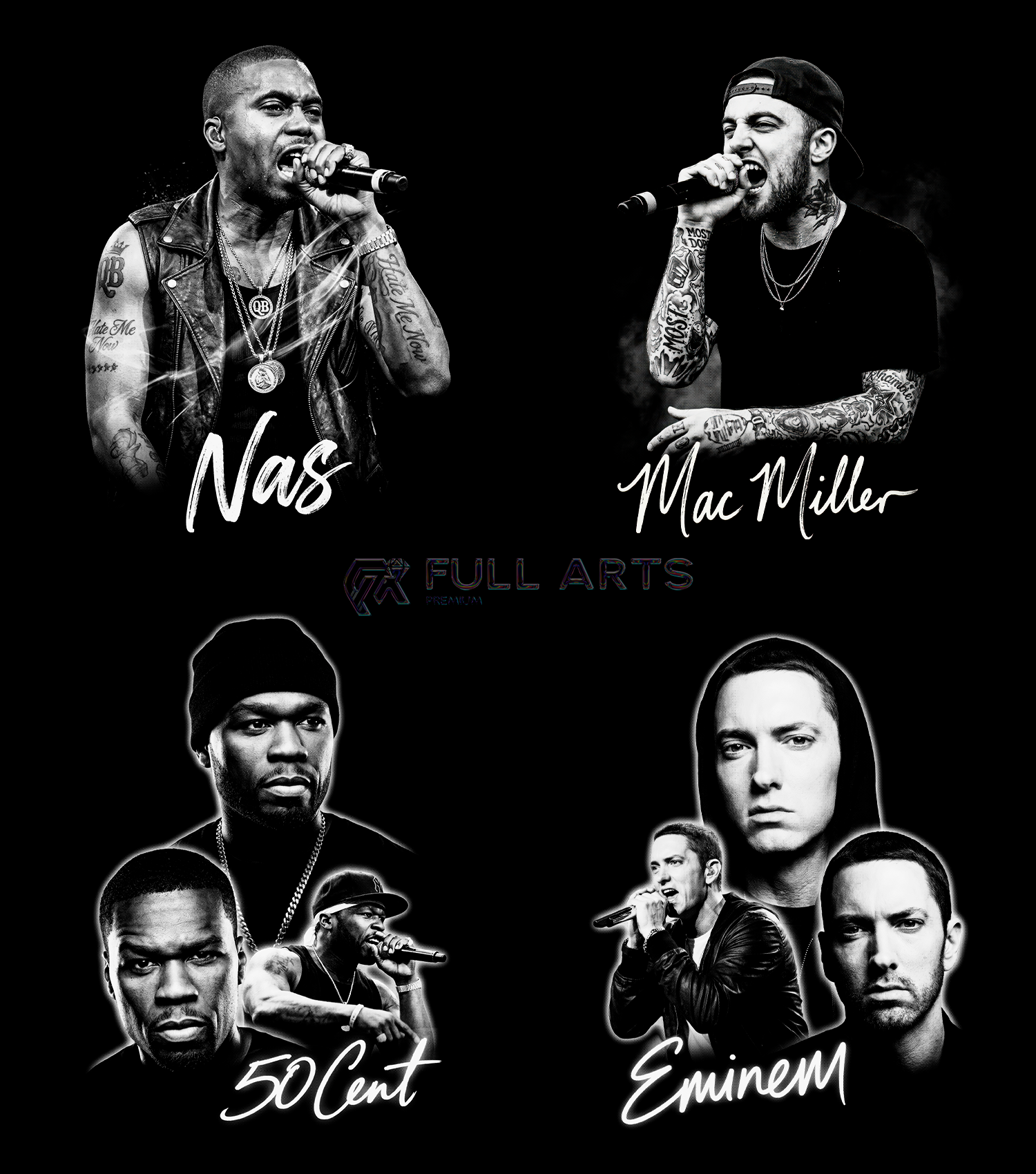 120+ Hip-Hop Monochrome Halftone Designs