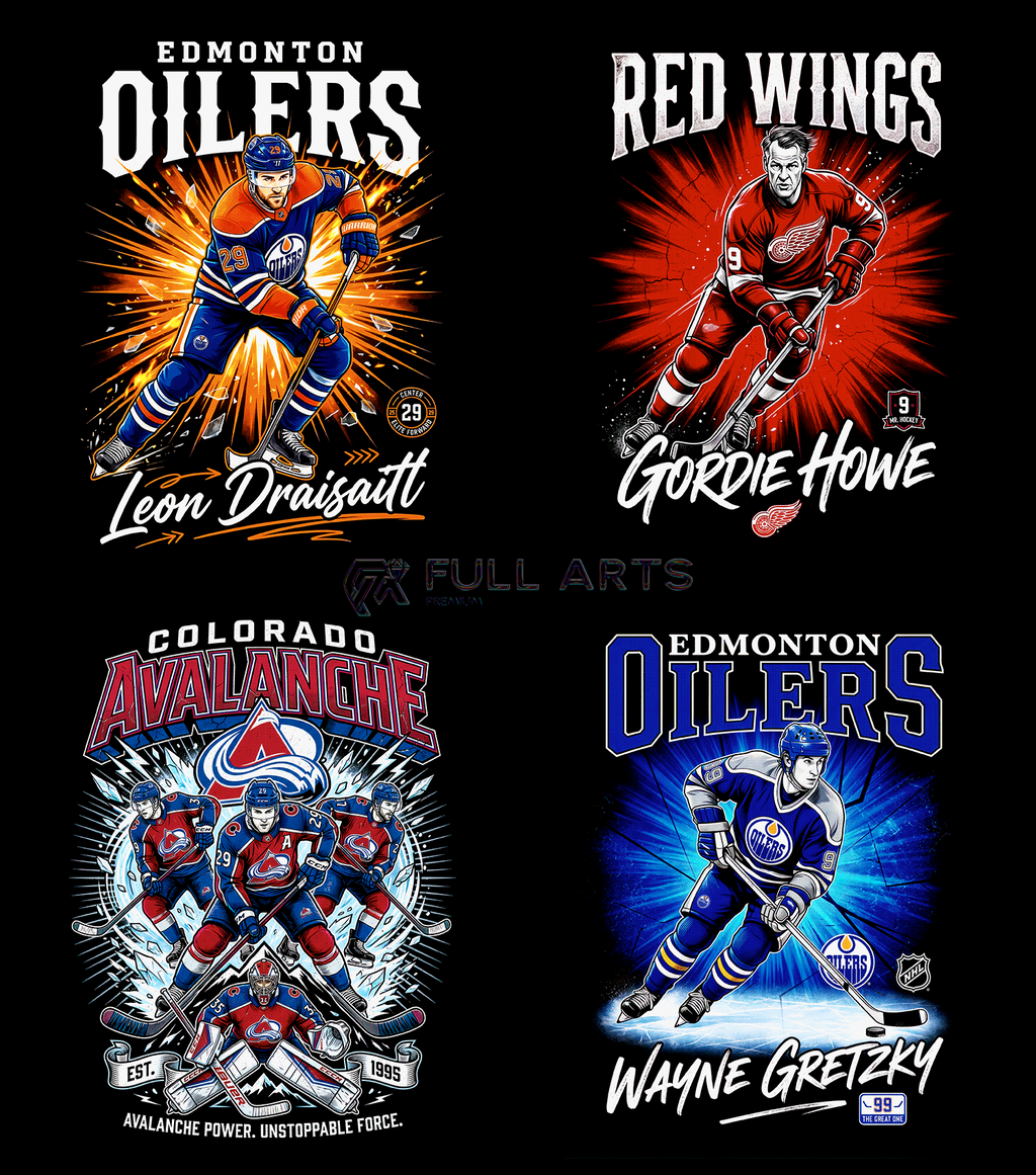 120 Hockey Bootleg Halftone Designs