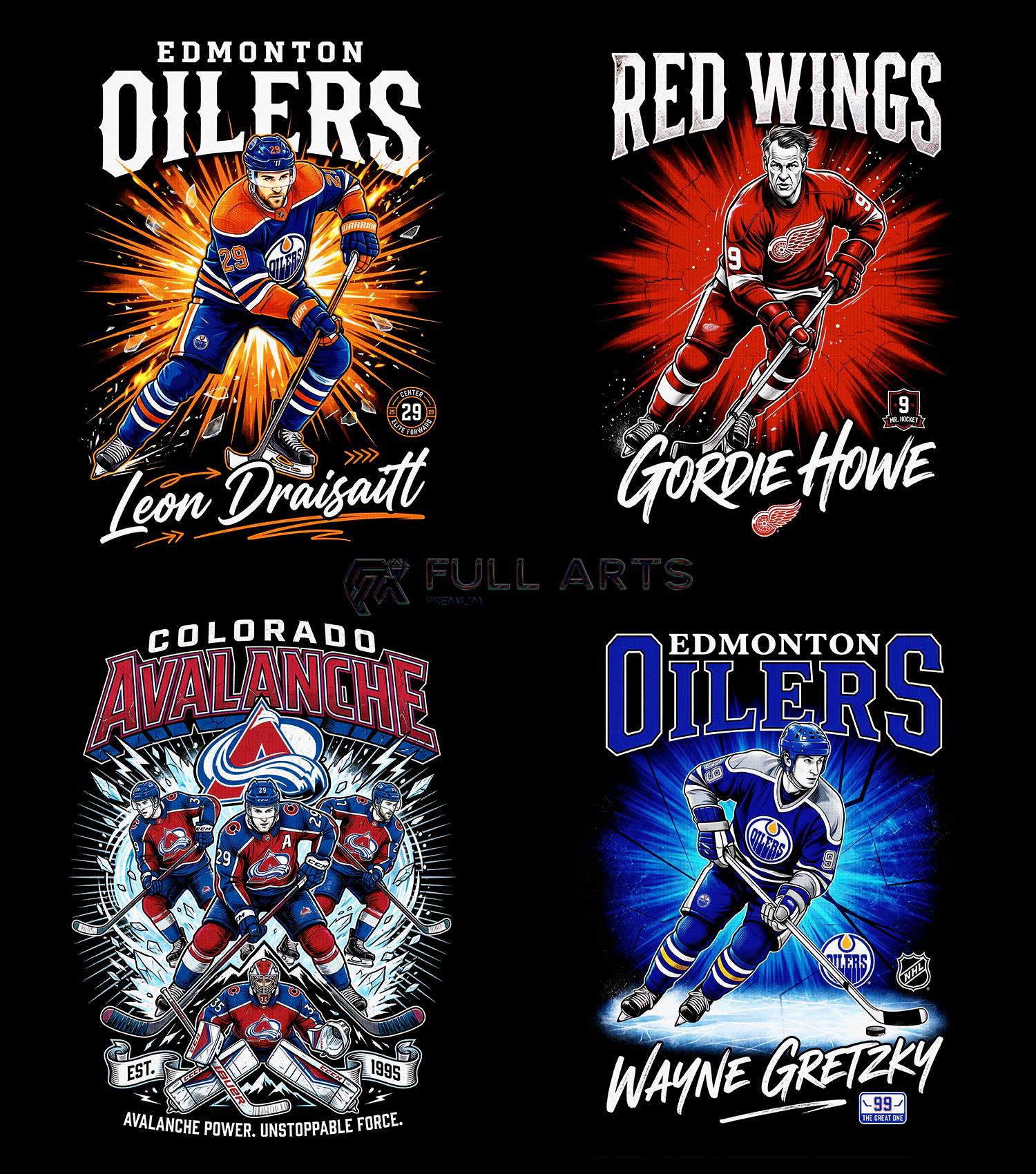 120 Hockey Bootleg Halftone Designs