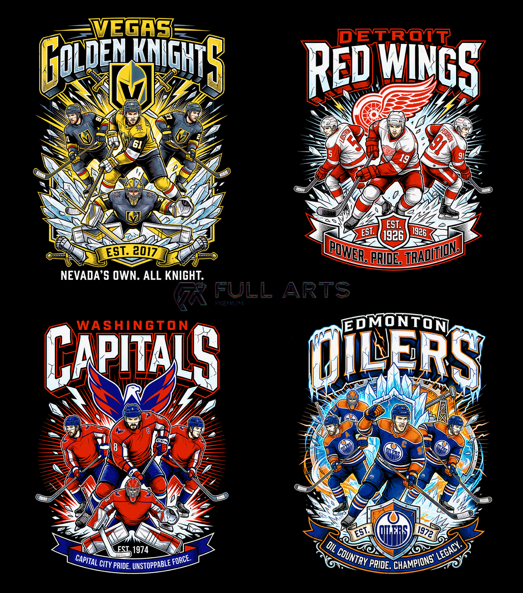 120 Hockey Bootleg Halftone Designs