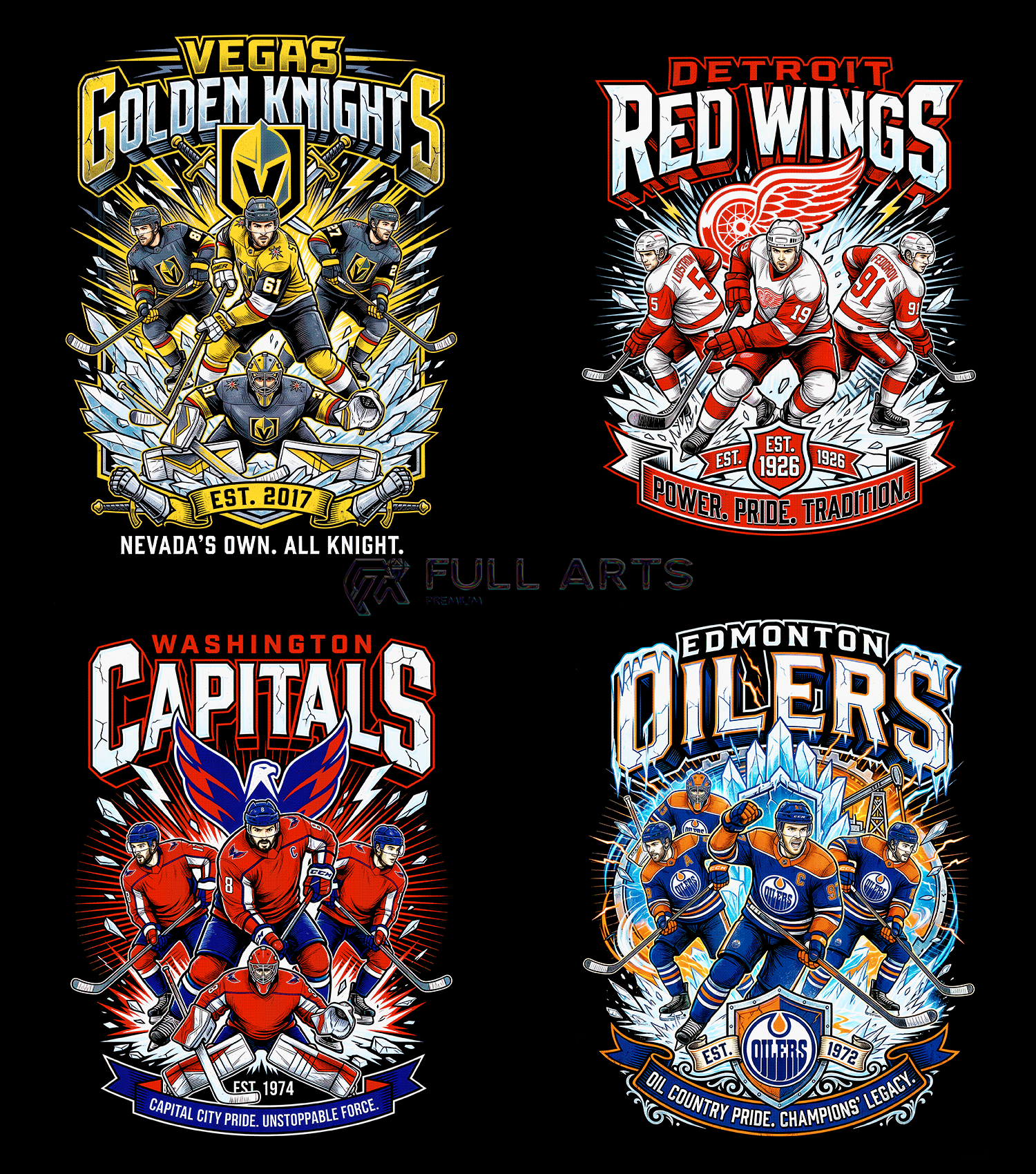 120 Hockey Bootleg Halftone Designs