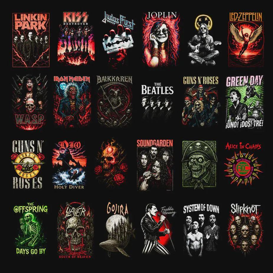 Pack 120+ Halftone Rock Designs