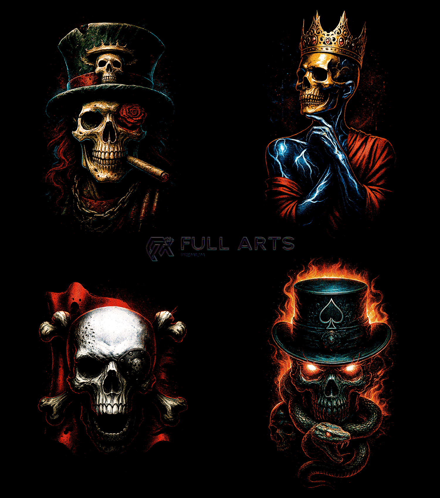 Skull Pack VOL.2 90+ Halftone Designs