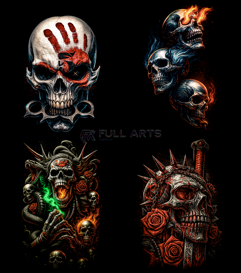 Skull Pack VOL.2 90+ Halftone Designs