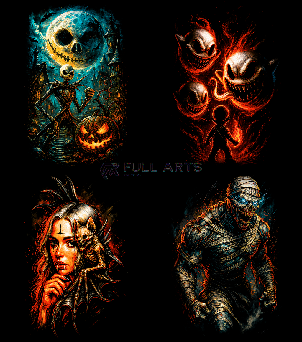 Pack 145+ Halftone Horror Designs