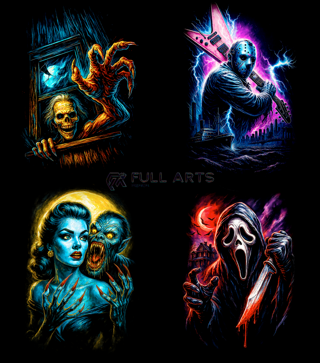Pack 145+ Halftone Horror Designs